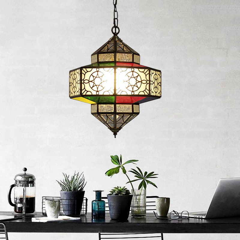 Lantern Restaurant Hanging Chandelier Arab Metal 3 Heads Brass - Rebooters