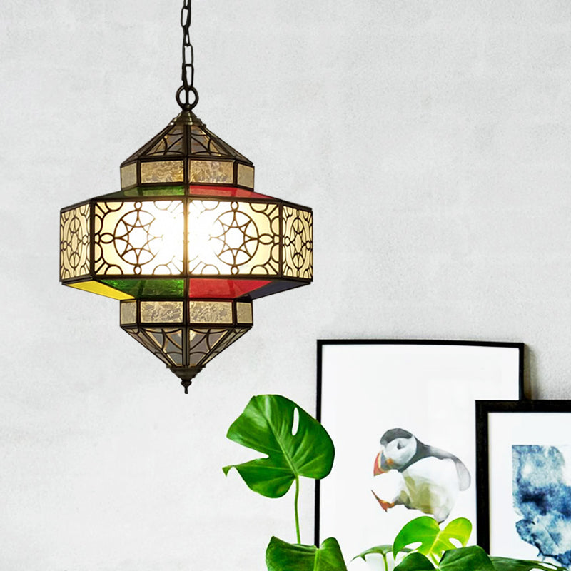 Lantern Restaurant Hanging Chandelier Arab Metal 3 Heads Brass - Rebooters