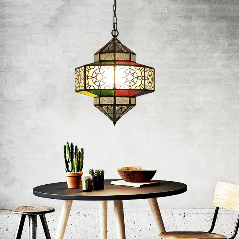 Lantern Restaurant Hanging Chandelier Arab Metal 3 Heads Brass - Rebooters
