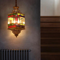 4 Bulbs Metal Pendant Chandelier Vintage Brass Lantern Lamp - Rebooters