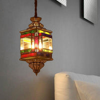 4 Bulbs Metal Pendant Chandelier Vintage Brass Lantern Lamp - Rebooters