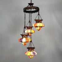 4/6 Lights Metal Chandelier Light Fixture Antique Copper Urn Shape - Rebooters