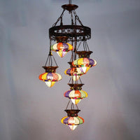 4/6 Lights Metal Chandelier Light Fixture Antique Copper Urn Shape - Rebooters
