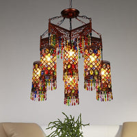 6 Bulbs Hanging Chandelier Bohemian Cylinder Pendant Light - Rebooters