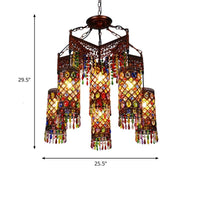 6 Bulbs Hanging Chandelier Bohemian Cylinder Pendant Light - Rebooters