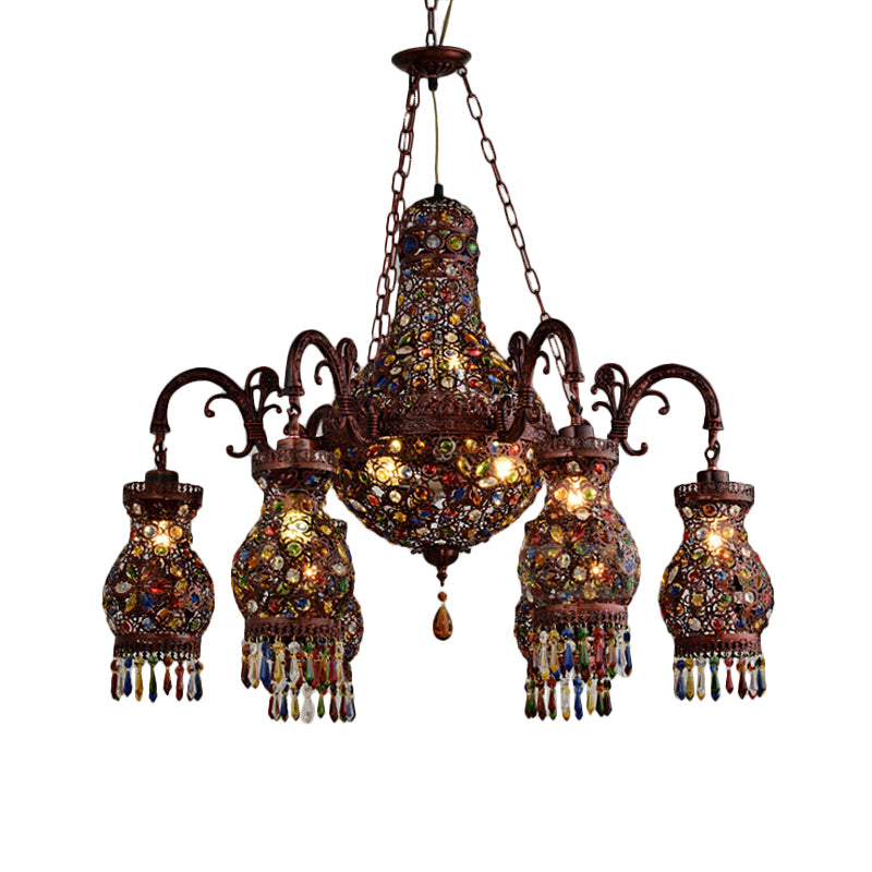 Urn Shaped Restaurant Ceiling Chandelier Bohemian Metal Lamp - Rebooters