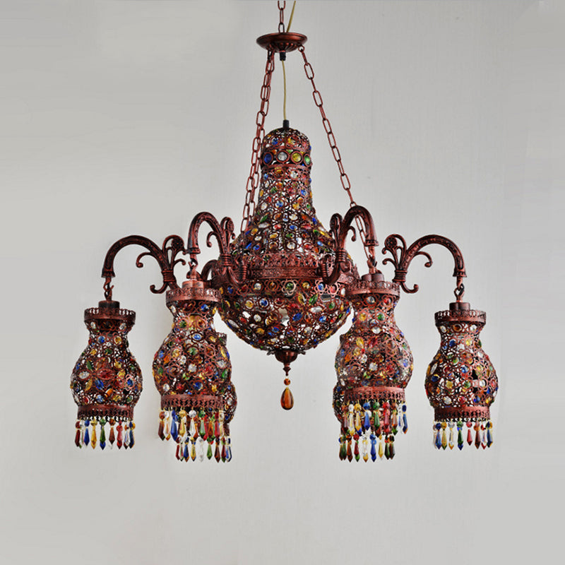 Urn Shaped Restaurant Ceiling Chandelier Bohemian Metal Lamp - Rebooters