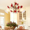 Pastoral Scalloped Chandelier Pendant Light 3/6/8 Heads Brown - Rebooters
