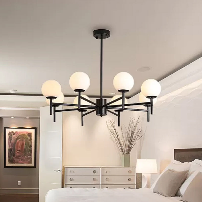 Black/Gold Globe Chandelier Lighting Contemporary 6/8/9 Lights - Rebooters
