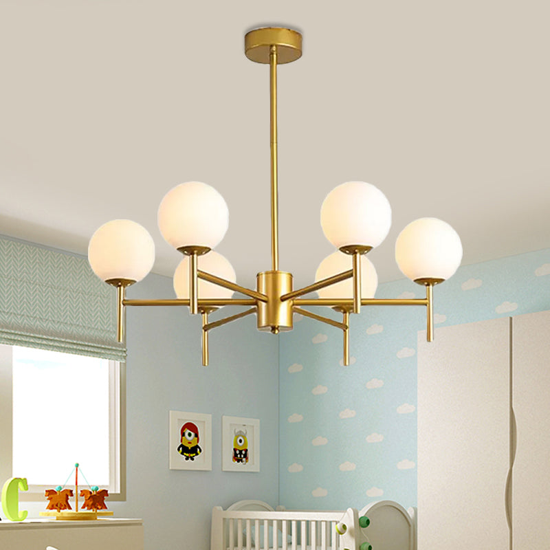 Black/Gold Globe Chandelier Lighting Contemporary 6/8/9 Lights - Rebooters