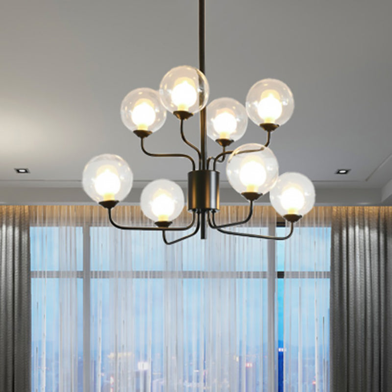 2-Tier Ball Clear Glass Chandelier with Radial Design - Rebooters