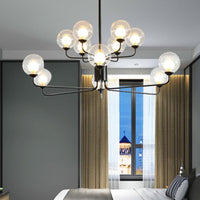 2-Tier Ball Clear Glass Chandelier with Radial Design - Rebooters