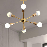 26"/38.5" Wide Metal Starburst Chandelier Light Gold Lamp - Rebooters