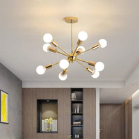 26"/38.5" Wide Metal Starburst Chandelier Light Gold Lamp - Rebooters