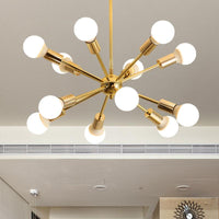 26"/38.5" Wide Metal Starburst Chandelier Light Gold Lamp - Rebooters