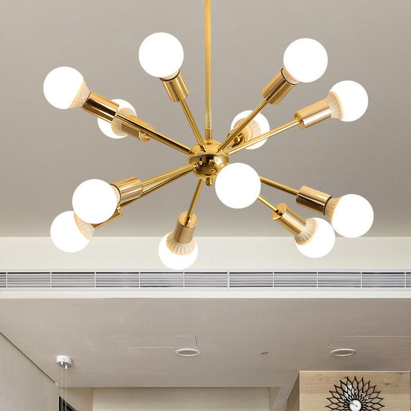 26"/38.5" Wide Metal Starburst Chandelier Light Gold Lamp - Rebooters