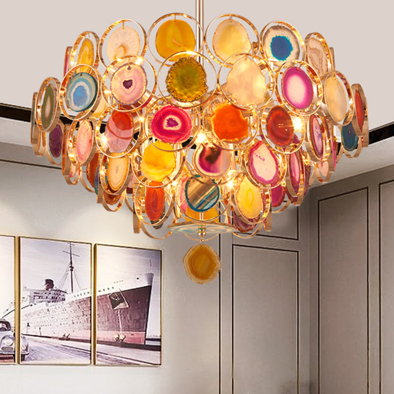 Gold 5-Tiered Ceiling Pendant Modern 12-Light Chandelier - Rebooters