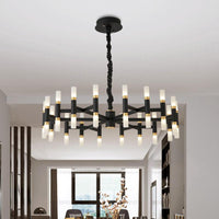 24/36/60 Lights LED Bedroom Chandelier Modern Black White - Rebooters