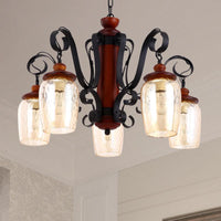 5 Lights Cylinder Ceiling Pendant Light with 27.5" Metal Chain - Rebooters
