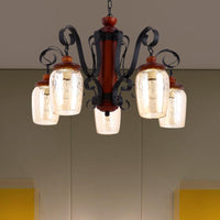 5 Lights Cylinder Ceiling Pendant Light with 27.5" Metal Chain - Rebooters