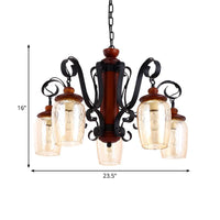5 Lights Cylinder Ceiling Pendant Light with 27.5" Metal Chain - Rebooters