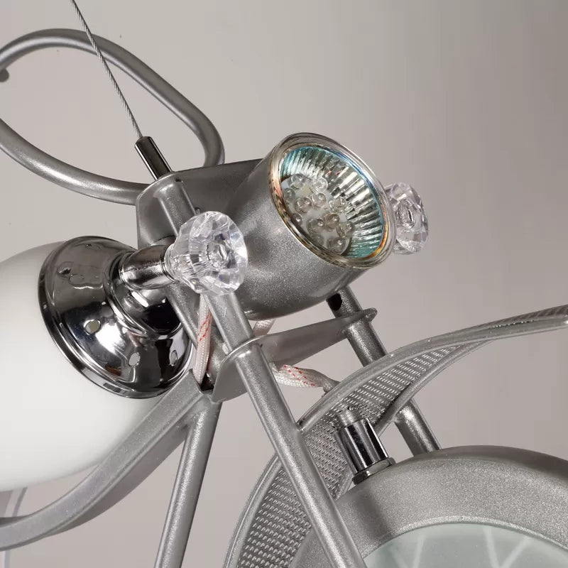 Monochrome Bicycle Pendant Light Modern Stylish Metal Hanging Light for Shop - Rebooters