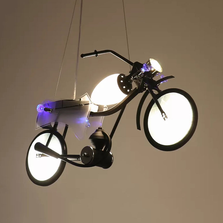 Monochrome Bicycle Pendant Light Modern Stylish Metal Hanging Light for Shop - Rebooters
