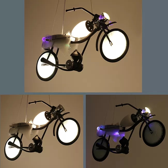 Monochrome Bicycle Pendant Light Modern Stylish Metal Hanging Light for Shop - Rebooters