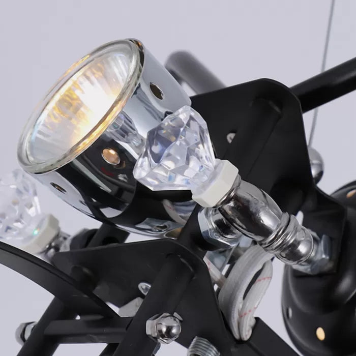 Monochrome Bicycle Pendant Light Modern Stylish Metal Hanging Light for Shop - Rebooters