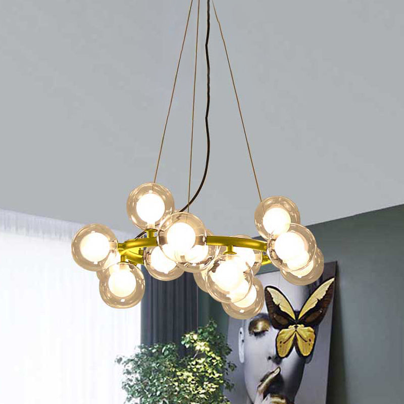 Global Shade Ceiling Light Fixture Modernist Glass Chandelier - Rebooters