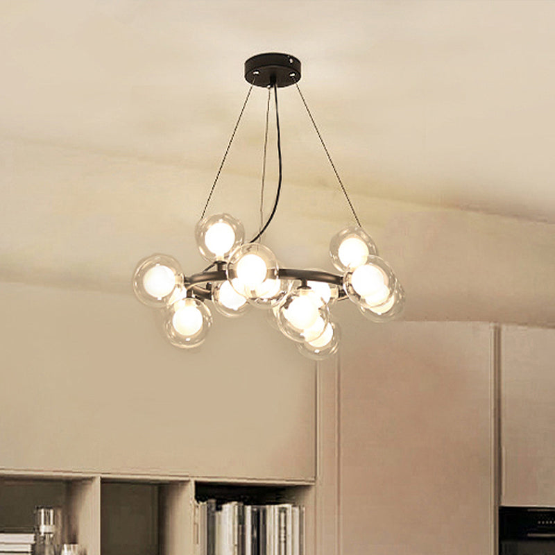 Global Shade Ceiling Light Fixture Modernist Glass Chandelier - Rebooters