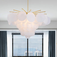 25"/25.5"/34" Wide White Flaky Chandelier 4 Lights - Rebooters
