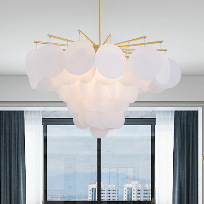 25"/25.5"/34" Wide White Flaky Chandelier 4 Lights - Rebooters