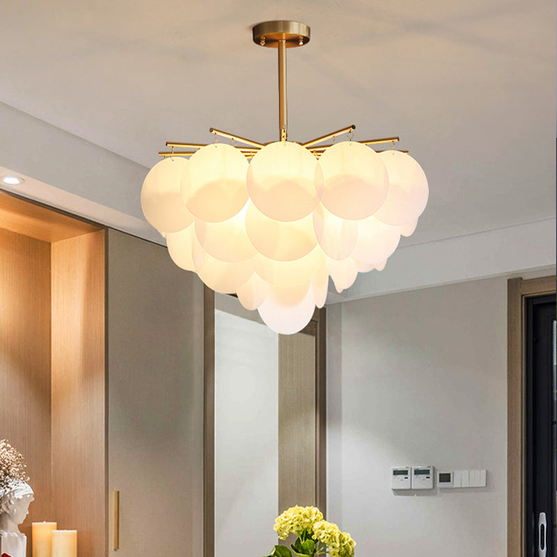 25"/25.5"/34" Wide White Flaky Chandelier 4 Lights - Rebooters