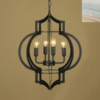 4/6 Bulbs Chandelier Light Vintage Style Lantern Cage Shade - Rebooters