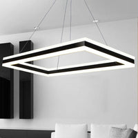 Acrylic Rectangular Ceiling Light Modern LED Black Pendant - Rebooters