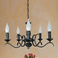 3/5 Heads Flameless Candle Chandelier Vintage Black Lamp - Rebooters