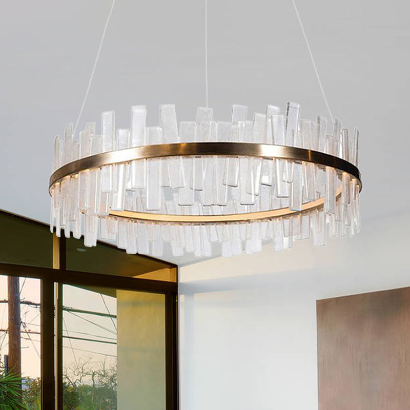 1/2 Lights Living Room Chandelier Lighting with Drum Crystal Shade - Rebooters