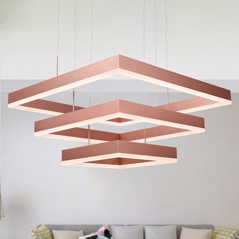 1/2/3-Light Bedroom Chandelier Rose Gold Acrylic Shade - Rebooters