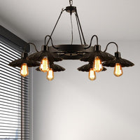 6 Heads Down/Up Light Metallic Vintage Restaurant Chandelier - Rebooters