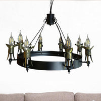 Bare Bulb Metal Hanging Lamp Antique Style Brass Chandelier - Rebooters