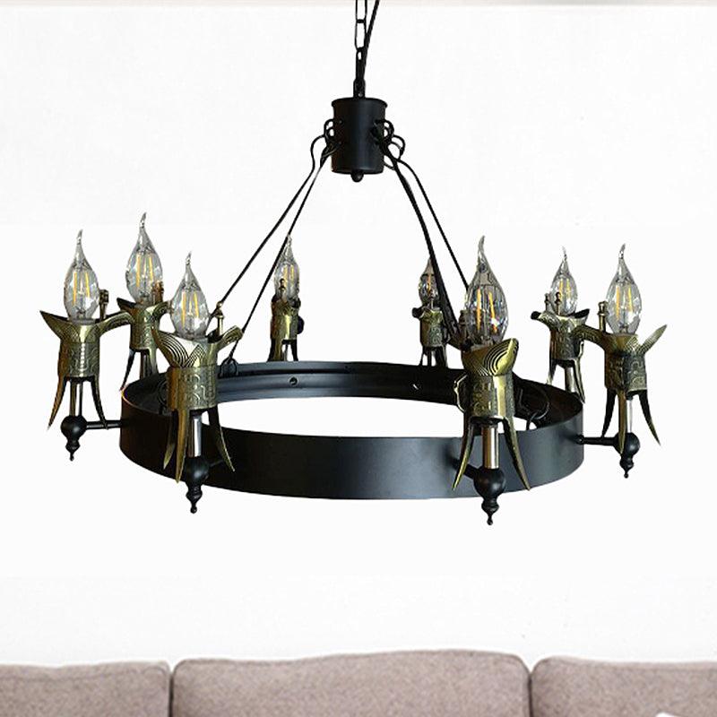 Bare Bulb Metal Hanging Lamp Antique Style Brass Chandelier - Rebooters