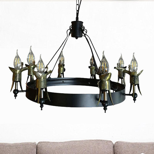 Bare Bulb Metal Hanging Lamp Antique Style Brass Chandelier - Rebooters