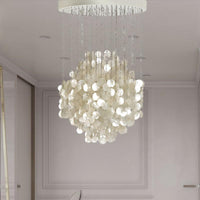 Wind Chime Chandelier Pendant Light Nordic Shell 4 Lights White - Rebooters