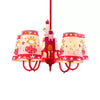 Kids Pink Hanging Lamp with Princess 5 Heads Chandelier - Rebooters