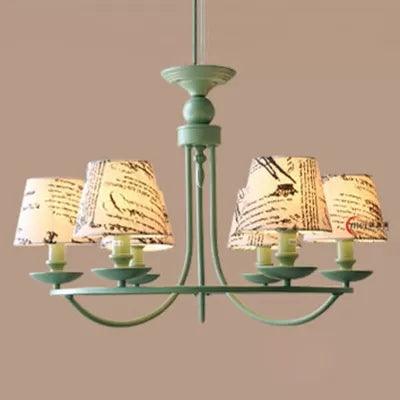 Tapered Shade Pendant Light Nordic Stylish Metal Hanging Light in Green for Kindergarten - Rebooters