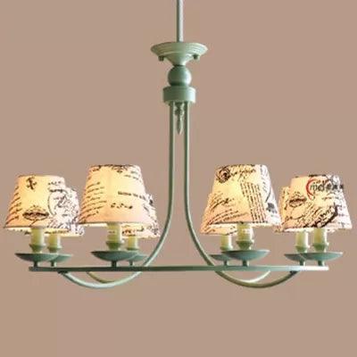 Tapered Shade Pendant Light Nordic Stylish Metal Hanging Light in Green for Kindergarten - Rebooters