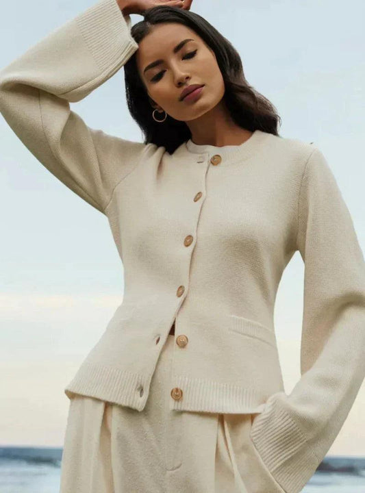Womens Chic Button-Up Cardigan for Effortless Style Wear - Rebooters