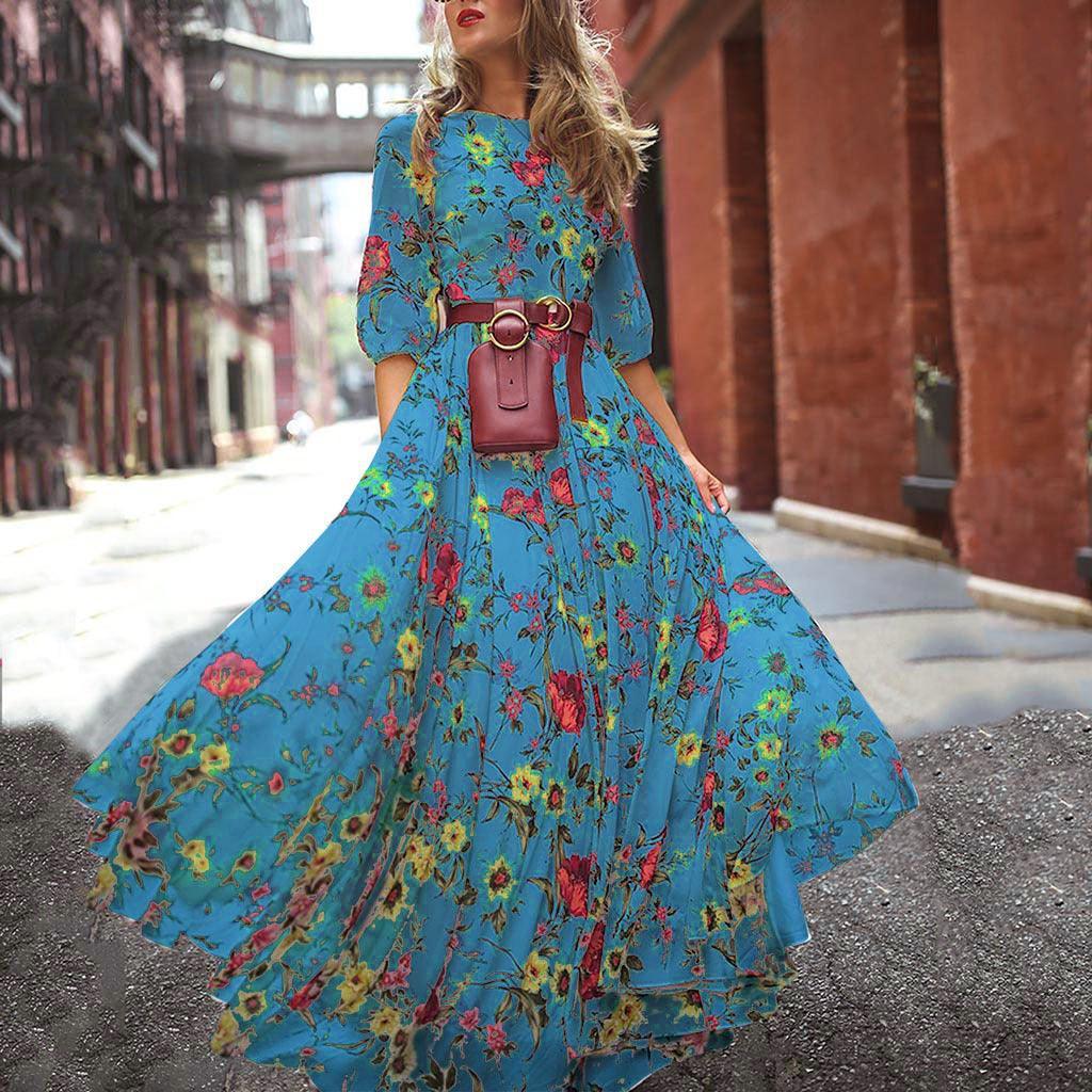 Elegant Gabrielle Women's Maxi Dress with Floral Print Design Rebooters Maxi Women's Dresses