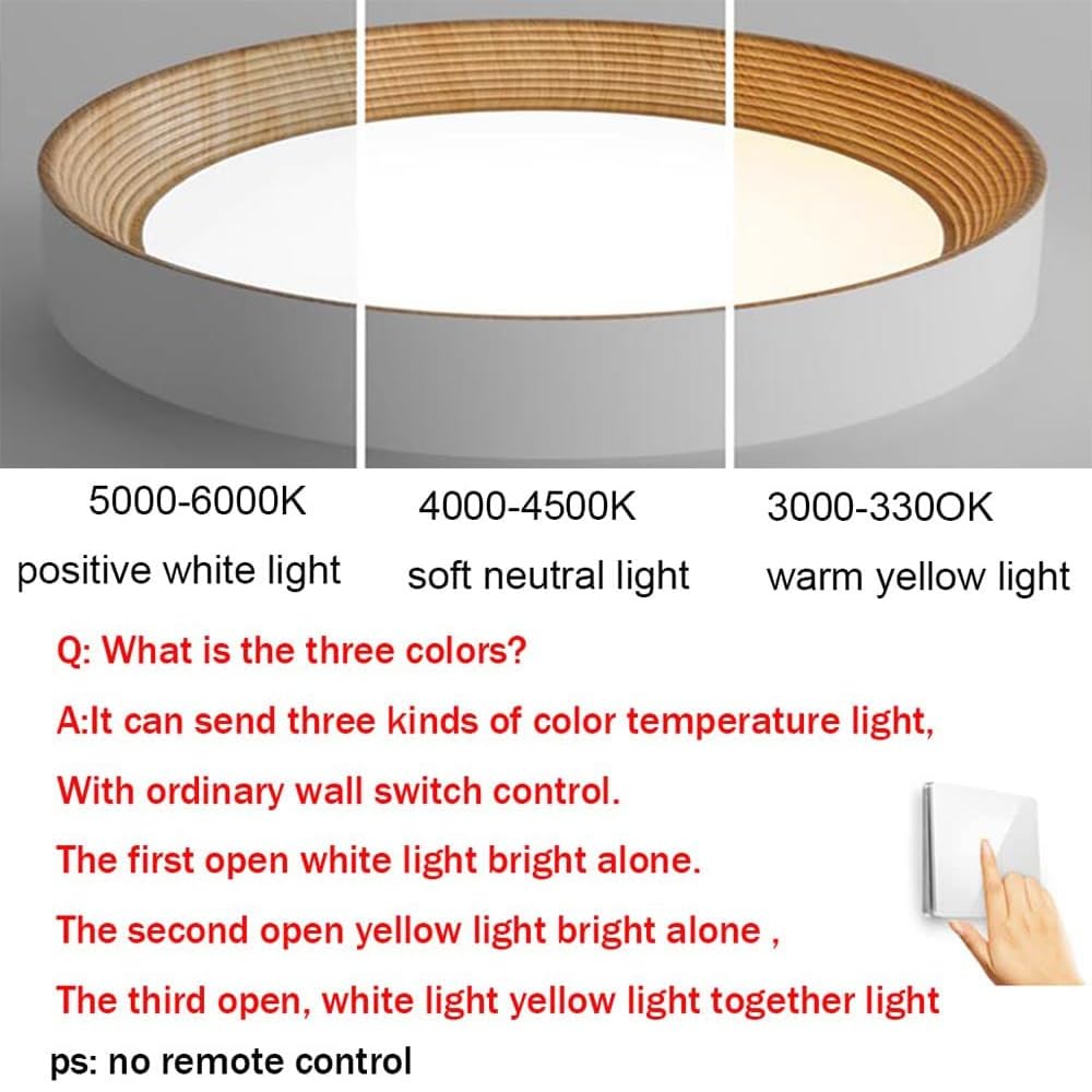 Modern Wood LED Round Ceiling Light for Stylish Interiors - Rebooters